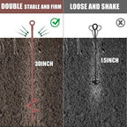 Lasnten 6 Pcs 30 Inch Heavy Duty Ground Anchor Spiral Blade Earth Anchor Kit Metal Anchor Hook Beach Sand Stakes Camping for Securing Animals, Shelters, Tents, Canopies (Brown)