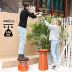 ALEVMOOM Portable Telescoping Collapsible Stool with Cushion & Bag, Retractable Folding Stool for Adults, Lightweight But Sturdy Capacity 440 lbs for Camping Fishing Hiking BBQ