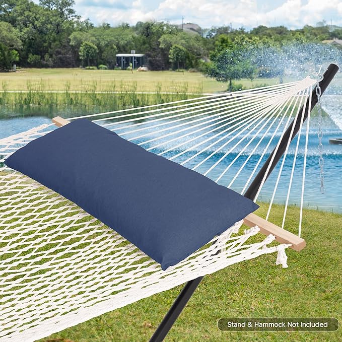 SUNCREAT Detachable Extra Large Outdoor Hammock Pillow with Ties, Navy