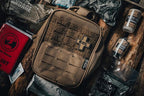 RHINO RESCUE IFAK Trauma Kit with Tourniquet for Wound Care, Tactical First Aid Kit Molle Pouch for Military, Combat, Car, Camping, Hiking, Travel (Coyote Brown)