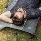 TIMBER RIDGE Lightweight Aluminum Camping Cot, 20-Second Quick Set-Up Folding Cot with Zipper Closure, Portable Carry Bag Included for Camping, Travel and Outdoors, Support up to 225lbs, Grey 2pcs