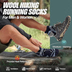 ANTSANG 6 Pairs Merino Wool Ankle Hiking Running Socks Compression Thick Cushion Breathable No Show Socks for Men Women