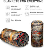 ECOSILK Outdoor Blanket Waterproof | XL Puffy Camping Blanket for Hiking Backpacking | Lightweight Packable Travel Cars Blanket w. Stuff Sack for Picnic Festival |55 X 79 in| Forest Camo…