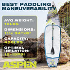 UPWELL 11’6”/11'2”/11'/10'8”/10'6”/10'2” Inflatable Stand Up Paddle Board with sup Accessories Including Backpack, Repairing Kits, Non-Slip Deck, Leash, 3 Fins, Paddle and Hand Pump