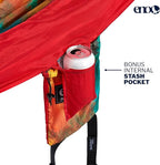 ENO DoubleNest Hammock - Lightweight, Portable, 1 to 2 Person Hammock - for Camping, Hiking, Backpacking, Travel, a Festival, or The Beach - Tie Dye/Red
