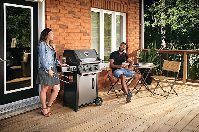 Napoleon Freestyle 365 Propane Gas Outdoor Grill with Range Side Burner, Graphite Grey – 4-Burner BBQ for Versatile Cooking