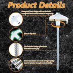 8" Screw in Tent Stakes Heavy Duty, Ground Anchors Screw in, Metal Threaded Tent Spikes, Camping Pegs for Canopies & Gardening Inflatable Decor (12 PCS Luminous)