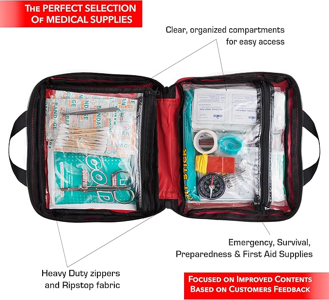 Protect Life Business First Aid Kit, Emergency First Aid Kit for Office Setting, Medical Kit Supplies, First Aid Kits for Businesses, School & Commercial Use - 200 Pieces