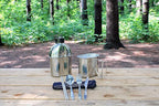 MASTIFF GEARS® 304 (18/8) Stainless Steel (FDA Compliant) US G.I Style Canteen Kit Cooking Set Camping Canteen Mess Kit with Cup, Lid, MOLLE Pouch for Camping Hiking