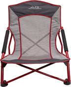 ALPS Mountaineering Rendezvous Low Camping Chairs for Adults with Arms, Cool Mesh Center, Powder Coated Steel Frame, Compact Folding Design and Carry Bag