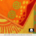 COTTON CRAFT Hooded Beach Towel – Oversized 35 x 70 Towel with Hood for Adults - 100% Cotton Velour Terry Jacquard Towel - Pool Bath Wrap - 450 GSM Soft Absorbent Quick Dry – Sunshine Orange Yellow