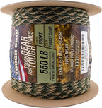 TOUGH-GRID 550 Paracord Rope Nylon Parachute Cord, Made in USA Survival Kit, Outdoor Adventures, Camping, Tactical Gear & Emergency Supplies, Military Type III Mil-Spec