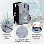 COR Surf Waterproof Backpack with Laptop Sleeve | Heavy Duty Hiking, Kayak Dry Bag Backpack | Roll-Top Closure (40L Camo)
