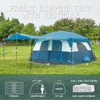 PORTAL 8 Person Tents for Camping, Easy Setup Cabin Tent with Large Porch, 2 Room, Waterproof Family Camping Tent for Outdoor Camping, Patio