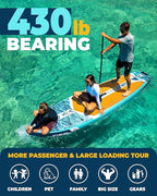 MOUSA 10‘8/11'×35" Extra Wide Inflatable Stand Up Paddle Board, Stable Paddleboard SUP for 2 People/Family, Anti-Slip Full EVA Deck, 3 Handles, 100L Backpack, All-Round Sup Board, Big Fin