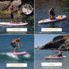 Inflatable Paddle Board for Adults with Accessories Included, Oar, Fins, Pump. Stand Up Paddleboard Great Stability and Resistance. 10’ x 33" x 5.9", Maximum Load 286 lb