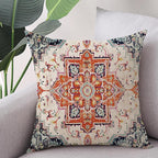 Outdoor Waterproof Pillow Covers 18 x 18 Inch Set of 2 Orange Bohemian Vintage Carpet Pattern Pillow Covers Ethnic Design Decorative Farmhouse Pillow Covers for Couch Garden Balcony, Boho-7
