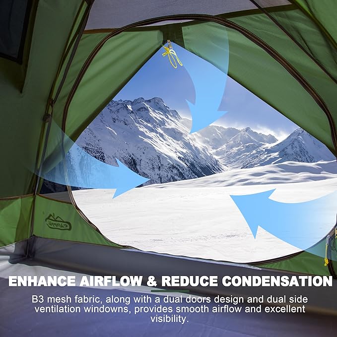 2 Person Backpacking Tent, Waterproof Windproof Two Person Tent, Lightweight Easy Setup 2 Man Tent for Camping Hiking Cycling