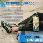 Epic Water Filters Nalgene OG Water Bottle with Filter, USA Made, BPA Free, Removes 99.99% Tap Water Contaminants, Forever Chemicals, Honnold Foundation Art, 48 oz