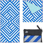 Elite Trend Quick Dry Towel Extra Large 78x35 Inch - Microfiber Beach Towel - Perfect for Beach, Travel, Swimming, Pool, Yoga, Hiking, Camping - Lightweight, Fast Drying, Compact for Adults (Maze)