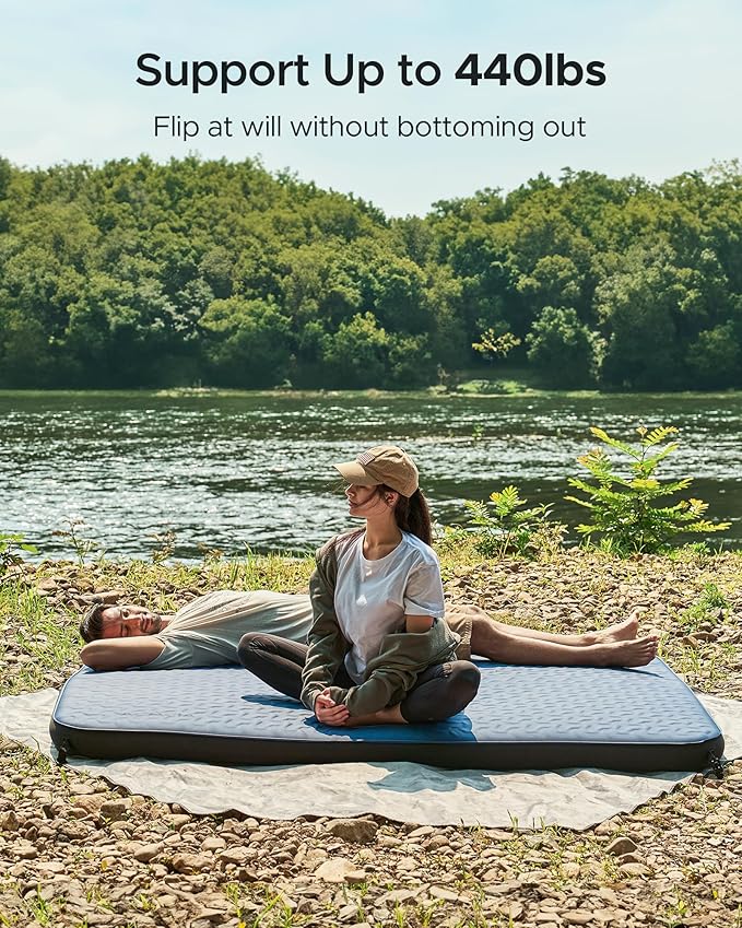 ACACIA 4.3" Thick Self Inflating Sleeping Pad with Foam | Innovative Y-Shaped Telescopic Structure | Ultraportable Camping Mattress | Outdoor Compact Air Mat for Tent Car |