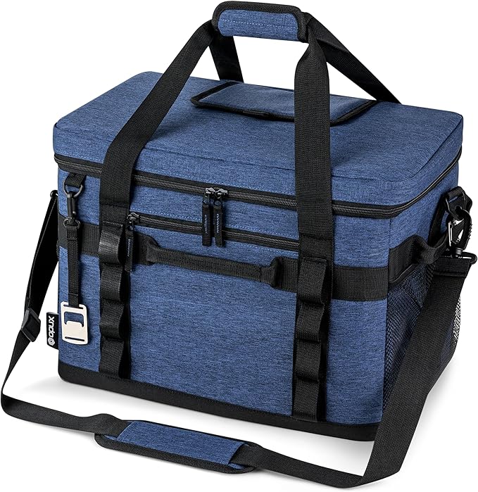 OPUX Cooler Bag, 48 Cans Insulated Soft Collapsible Portable Cooler, Soft Sided Leakproof Cooler for Beach Camping with Shoulder Strap, Ice Chest for Travel Road Trip Picnic, Navy Blue