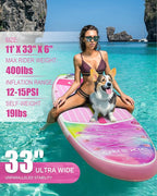 Inflatable Stand Up Paddle Board with SUP Accessories, Anti-Slip EVA Deck, 11'*33" Inflatable Paddle Boards for Adults & Youth of All Skill Levels