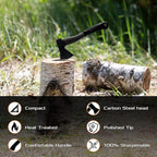 KSEIBI Wood Axe, 274151 Small Outdoor Camp Hatchet 14 Inch for Splitting and Kindling Wood, Forged Steel Blade with Anti-Slip and Shock Reduction Fiber Glasses Handle Great Throwing Axes and Hatchets