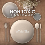 Wheat Straw Dinnerware Sets for 4 - Alternate To Plastic Dinnerware Set - Dishwasher Safe Microwave Plates - Lightweight Wheatstraw Dishes - Unbreakable Camping Plates & RV Dishes