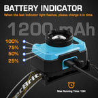 EverBrite 600 Lumen Headlamp, Rechargeable Headlight with 4 Modes, Super Bright Head Lamp with Spotlight & Floodlight, Motion Sensor, Memory Function for Camping, Hiking-Blue