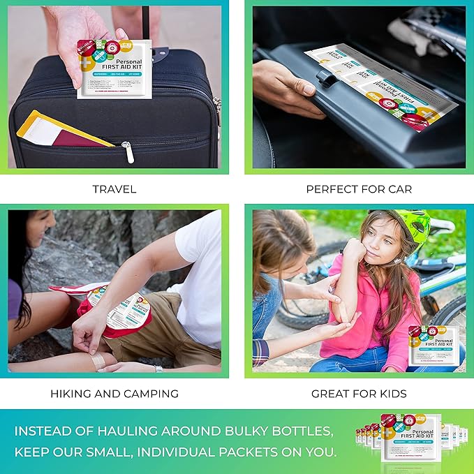 First Aid Emergency Medical Kit Mini and Travel Size - | Great for Kids, Schools, Business, Hiking, Camping | Wound Care Products (Abstract) (50)