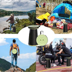 ALEVMOOM Upgraded Folding Stool with Cushion,Portable Collapsible Retractable Stool,Outdoor Chair,Yet More Sturdy Load Capacity 440lbs for Camping Garden Fishing Hiking BBQ with Carry Bag