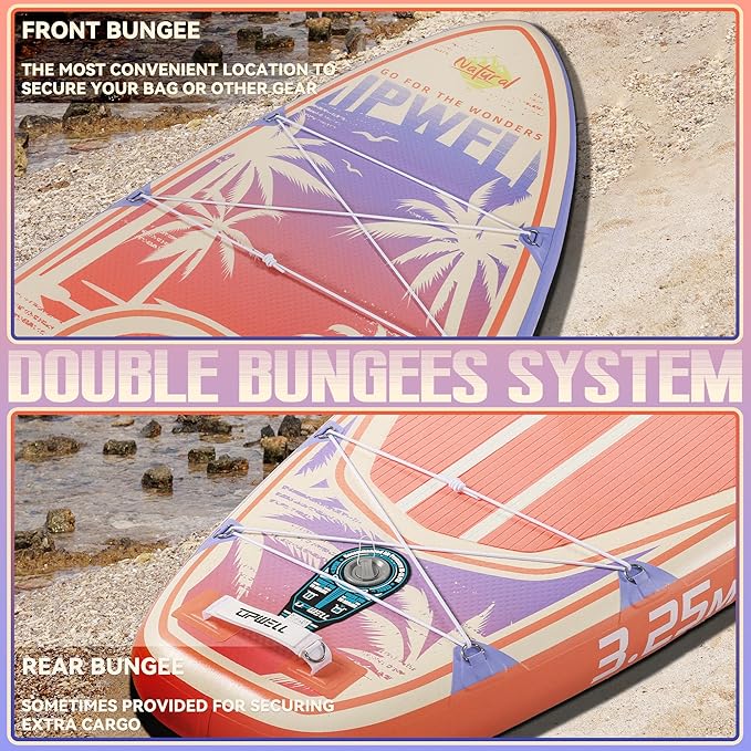 UPWELL 11’6”/11'2”/11'/10'8”/10'6”/10'2” Inflatable Stand Up Paddle Board with sup Accessories Including Backpack, Repairing Kits, Non-Slip Deck, Leash, 3 Fins, Paddle and Hand Pump