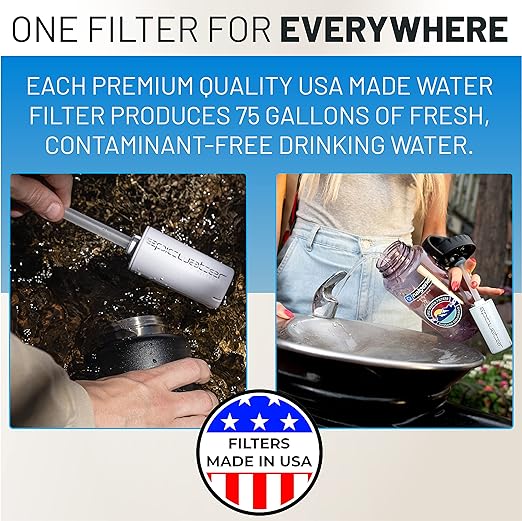 Epic Water Filters Nalgene OG Water Bottle with Filter, USA Made, BPA Free, Removes 99.99% Tap Water Contaminants, Forever Chemicals, GA 2030 Art, 48 oz