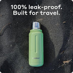 BOBBER 34 oz / 1 Liter Stainless Steel Travel Thermos for Hot and Cold Drinks – Dishwasher Safe Metal Water Bottle with Cup Lid – Keeps Hot for 48 Hours – BPA-Free, Vacuum Insulated (Mint Cooler)