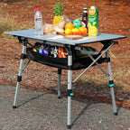 Portable Camping Table with Adjustable Legs, Lightweight Aluminum Folding Table Foldable Table for Outdoor Cooking, Picnic, Beach, Backyards, Rectangular