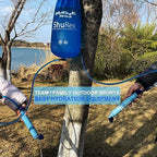 3-Gal Gravity-Fed Water Bag with 2 Outlet Pipes for Sawyer Water Filtration System Survival Water Filter Straw, Compatible with LifeStraw and Other Water Filter Straw, BPA-Free (12L/3Gal)