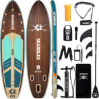 11' Inflatable Stand Up Paddle Board – Extra Wide SUP for Adults & Kids of All Skill Levels, Stable Paddleboard with Pump, Fins, Backpack, Accessories & Waterproof Phone Pouch