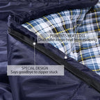 0 Degree Sleeping Bag 100% Cotton Flannel XXL for Adults Big and Tall Cold Weather Winter Zero Degree Camping,Free Compression Sack