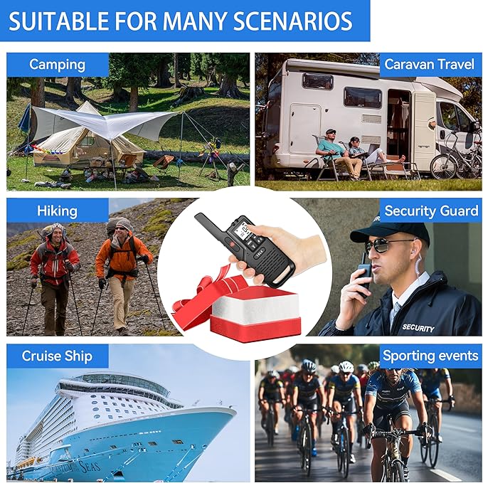 One BelFone Long Range Walkie Talkie,20 Channels Professional Two Way Radio,IP54 Waterproof Walkie Talkies for Adults,with Flashlight, Stopwatch,Compass,Radio and SOS Sire,Support VOX Function