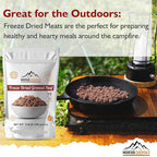 MOUNTAIN ESSENTIALS Freeze-Dried Ground Beef – Pre-Cooked and Ready-to-Eat Hamburger Meat | Everyday Meal Prep, Emergency Food Supply, Camping and Survival Food | 10 Servings per Pouch | Made in USA | 7-Year Shelf Life | Pack of 1