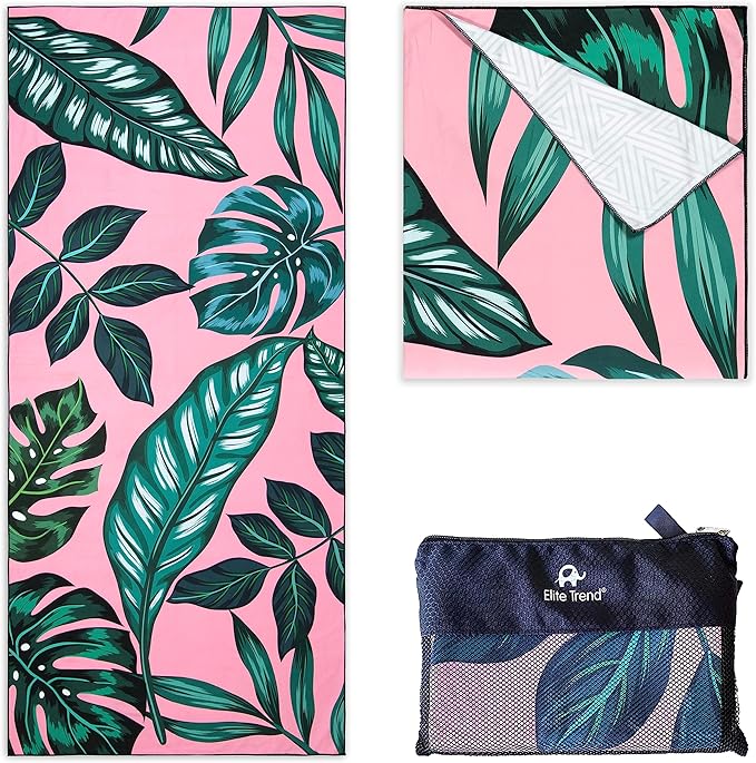 Quick Dry Towel Extra Large 78x35 Inch - Microfiber Beach Towel - Perfect for Beach, Travel, Swimming, Pool, Yoga, Hiking, Camping - Lightweight, Fast Drying, Compact for Adults (La Fashion)