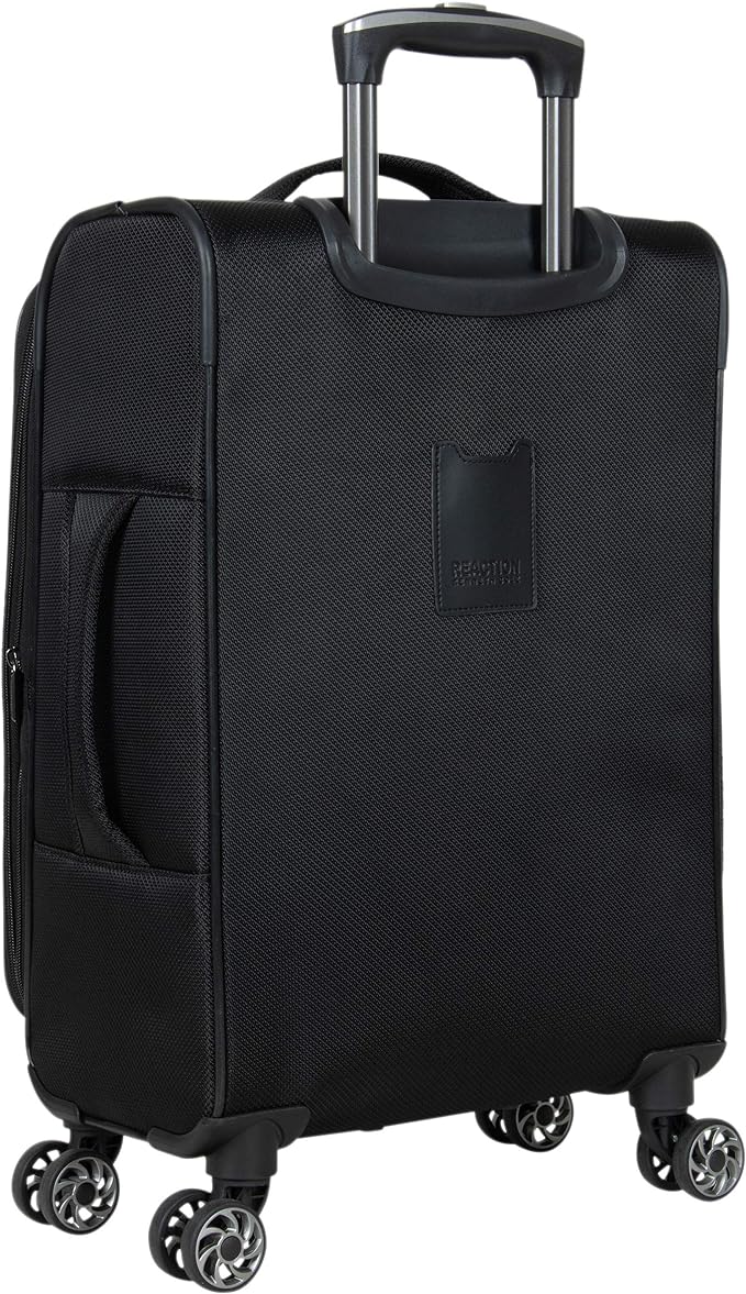 Kenneth Cole REACTION Rugged Roamer Lightweight Softside Expandable 8-Wheel Spinner Luggage, Black, 2-Piece (20” Carry-On/28” Check Size)