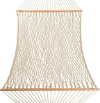 Hatteras Hammocks Deluxe Antique Brown Oatmeal Heirloom Tweed DuraCord Rope Hammock – 13 ft. x 60 in., 2-Person, 450 lb Capacity, Cumaru Spreader Bar, Zinc-Plated Hardware – Handcrafted in The USA