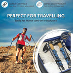 Hiking Poles Collapsible Lightweight & Adjustable - Quick Lock Foldable Trekking Poles, Hiking Sticks with Cork Grip & Foam Handle, Nordic Walking Poles for Women, Men & Seniors on Travel