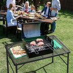 VILLEY Grill Table, 3ft Folding Camping Table with Aluminum Adjustable Legs, Portable Lightweight Camp Table for Beach Picnics and Outdoor Cooking