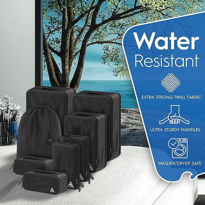 8-Piece Deluxe Travel Cubes For Packing Compression - Maximize Space In Luggage With Double Capacity Design, Luxury Compression Packing Cubes For Travel, Large, Small & Medium Set