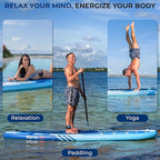 SereneLife Inflatable Stand Up Paddle Board with Premium SUP Accessories – Wide Stable Design with Non-Slip EVA Deck Pad for Adults and Youth of All Skill Levels, 350 lbs Capacity