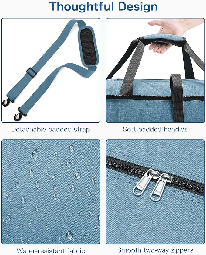 100L Travel Duffle Bag for Men, Urtala 32” Large Duffle Bag for Traveling with Shoe Compartment, Foldable Travel Duffel Bag for Men Women Waterproof & Tear Resistant (Light Blue, EXTRA LARGE, 100L)