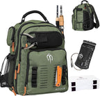 Fishing Tackle Backpack with Rod Holder 2 Tackle Boxes, Hydration Bladder - Insulated Cooler Pocket, 35L Camping Hiking Storage Bag, Fishing Gear and Equipment